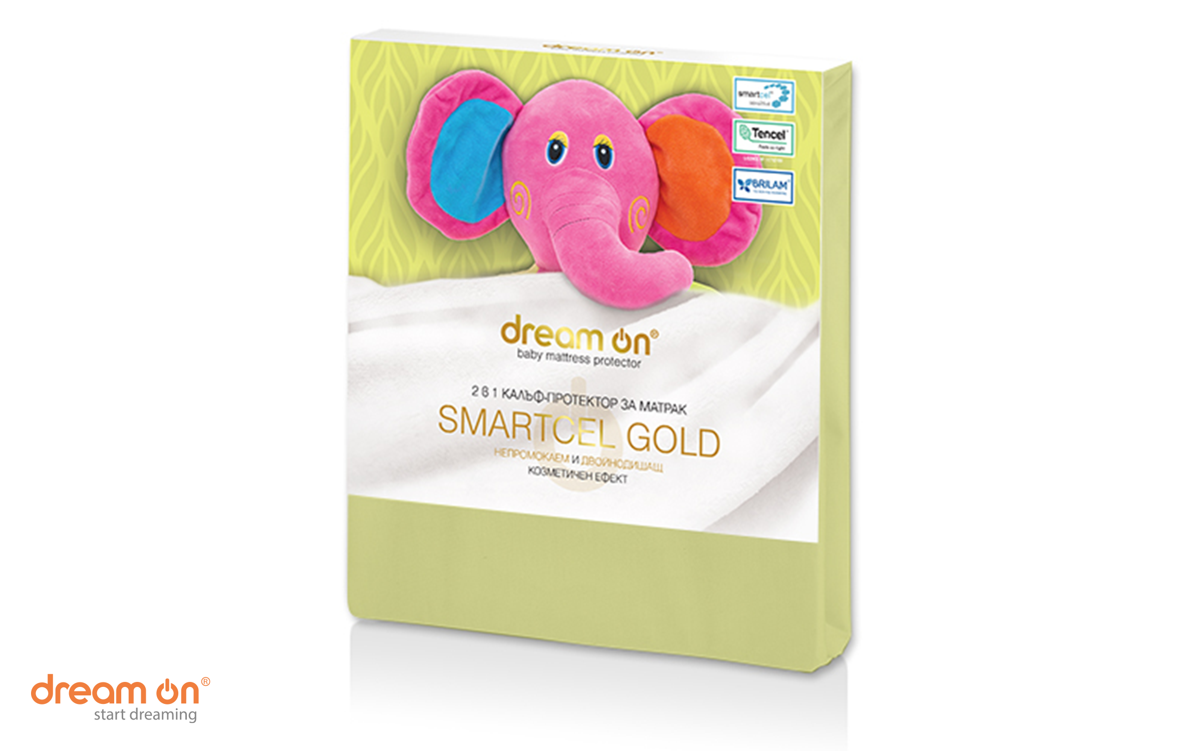 Mattress protector 60/120 Smartcel Gold, light green  2
